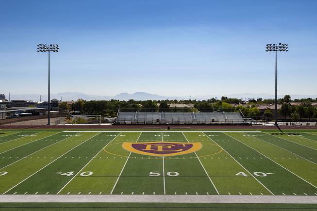 A view of Faith Lutheran's football field, Friday, Aug. 7, 2020. WADE VANDERVORT