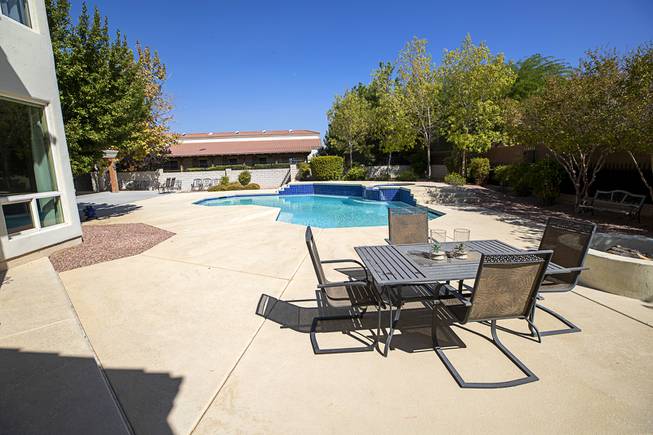 An outdoor patio and pool are shown during the official opening of the Collaboration Center at LV Ranch Thursday, Sept. 24, 2020. The new campus will provide support services, therapy, group classes and recreation to individuals with disabilities.