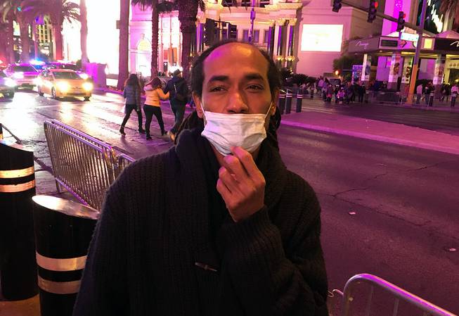 Imad Elamin escaped cold Minnesota for a night on the Strip to start the new year. 
