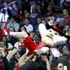 UNLV mascot Hey Reb is carried by fans during a game against UNR at the Thomas & Mack Center Wednesday, Feb. 12, 2020. UNLV mascot Hey Reb is carried by fans during a game against UNR at the Thomas & Mack Center Wednesday, Feb. 12, 2020.