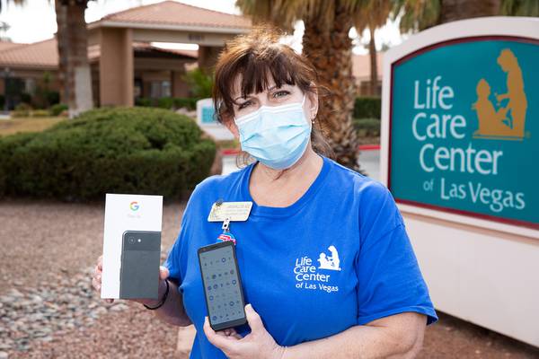 Group gives Las Vegas nursing home tablets to connect patients with families
