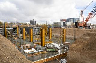 A view of the construction site of the UNLV School of Medicine's first permanent building, the Medical Education Building (MEB), 625 Shadow Lane, Tuesday, Jan. 26, 2021.