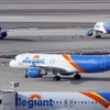 An Allegiant Air passenger jet taxis to a runway for take off at McCarran International Airport Thursday, Jan. 28, 2021.