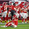 Kansas City Chiefs quarterback Patrick Mahomes (15) sits on the turf during the second half of the NFL Super Bowl 55 football game against the Tampa Bay Buccaneers, Sunday, Feb. 7, 2021, in Tampa, Fla. (AP Photo/David J. Phillip)
Kansas City Chiefs quarterback Patrick Mahomes (15) sits on the turf during the second half of the NFL Super Bowl 55 football game against the Tampa Bay Buccaneers, Sunday, Feb. 7, 2021, in Tampa, Fla. (AP Photo/David J. Phillip)