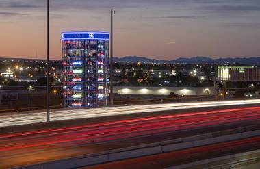 Las Vegas now has a car vending machine. Carvana, an online used car retailer, will debut its glass-encased, 11-story car vending machine structure just off Interstate 15 near the Strip this morning. The building, which lights up at dusk, has garnered the attention of passersby on the highway for weeks, though ...