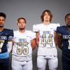 Members of the Foothill High School football team are pictured during the Las Vegas Sun's high school football media day at the Red Rock Resort on August 3rd, 2021. They include, from left, Kellen Robertus, Leon Marshall, Sterling Harnett and Kendric Thomas.