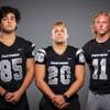 Members of the Palo Verde High School football team are pictured during the Las Vegas Sun's high school football media day at the Red Rock Resort on August 3rd, 2021. They include, from left, Calvin Levy, Luca Mauriello and Brady Denardin.