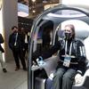 Taylor Adams works at the Hyundai Motor Co. booth during CES 2022 at the Las Vegas Convention Center on Wednesday, Jan. 5, 2022.
