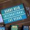 Signage is shown in Terminal 3 at Harry Reid International Airport June 9, 2022.