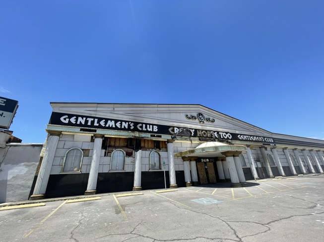Las Vegas firefighters were investigating a blaze at the former Crazy Horse Gentleman's Club, which is now vacant at 2476 Industrial Rd., in the vicinity of the Strip Saturday morning.