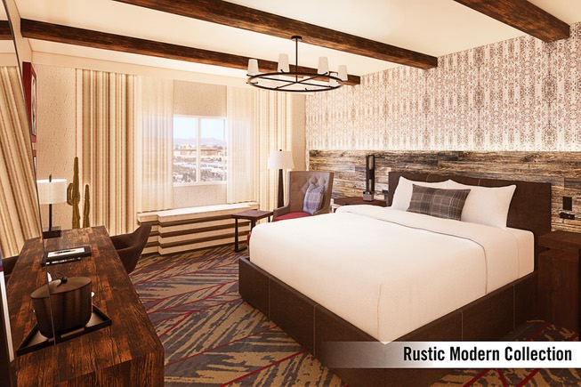 An artist rendering shows a Rustic Single room Wednesday, July 27, 2022. The Silverton recently announced a $45 million renovation project for the property which is celebrating its 25th anniversary this year. COURTESY