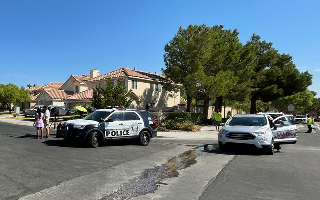 Metro Police served a search warrant on Wednesday, Sept. 7, 2022, in connection with the stabbing death of Las Vegas Review-Journal reporter Jeff German. The warrant was served in the 9600 block of Spanish Steps Lane.