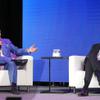 Circa casino owner Derek Stevens, left, and Wynn Resorts CEO Craig Billings participate in a panel discussion with gaming executives at Global Gaming Expo (G2E) in the Venetian Expo Tuesday, Oct. 11, 2022.