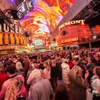 Revelers fill the Fremont Street Experience for the New Years Eve party on Saturday December 31, 2022.
