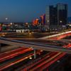 Traffic moves on the I-15 freeway in this time exposure photograph Friday, Jan. 6, 2023.