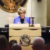 Independent Las Vegas Mayor Carolyn Goodman speaks during the State of the City Address at Las Vegas City Hall on Thursday, Jan. 12, 2023.