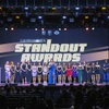 Members of the Desert Oasis High School flag football team stand on stage as they remember teammate Ashari Hughes during the 2023 Sun Standout Awards at the South Point Showroom Monday, May 22, 2023. Hughes, 16, died after a game on January 5, 2023.