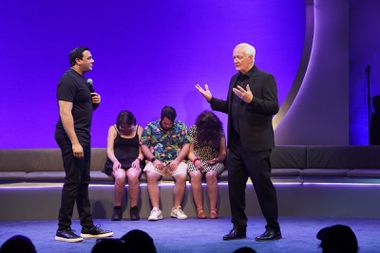 Asad Mecci, left, and Colin Mochrie perform in “Hyprov.”