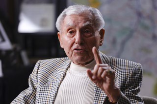 Holocaust survivor Alexander Kuechel, 99, speaks about his experiences in the Nazi concentration camps during the filming of a documentary at Sperling Kronberg Mack Holocaust Resource Center Friday, June 30, 2023.