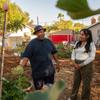 Peter Thomas and Victoria Flores talk about the positive impact their Solidarity Fridge and Giving Garden has had on the community Thursday July 6, 2023.