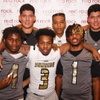 Sunrise Mountain High School players pose for a photo during the Las Vegas Sun High School Football Media Day at Red Rock Resort Thursday, July 20, 2023.