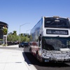Passengers are dropped off by a RTC Game Day Express bus prior to a Las Vegas Raiders vs San Francisco 49ers preseason football game at Allegiant Stadium Sunday, Aug. 13, 2023.