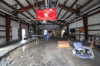 Flooding damage is shown at volunteer fire station #853 in the Old Town residential area on Mt. Charleston Friday, Aug. 25, 2023. Areas of Mt. Charleston suffered significant flood damage caused by Tropical Storm Hilary.