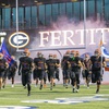 Bishop Gorman players head onto the field for a high school football game against Liberty at Fertitta Field Thursday, Sept. 14, 2023. 