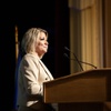 Henderson Mayor Michelle Romero delivers her first State of the City address at the Green Valley Ranch Resort and Spa Thursday Oct. 19, 2023.