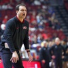 UNLV Rebels head coach Kevin Kruger calls out to players during the first half of an NCAA basketball game against the Stetson Hatters at the Thomas & Mack Center Saturday, Nov. 11, 2023. 