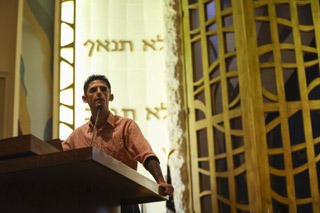 Shye Weinstein, 26, a survivor of the Oct. 7 Hamas massacre at the Supernova Sukkot Gathering music festival in Israel, shares his story of escaping the attack at Temple Beth Sholom in Las Vegas Tuesday, Nov. 28, 2023.