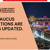 A screenshot from the Clark County Republican Party’s website on Monday, Jan. 15, 2024, notes locations for the Feb. 8 caucuses continue to be in flux.