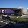 Workers prepare Allegiant Stadium ahead of the Super Bowl, Tuesday, Jan. 30, 2024, in Las Vegas.