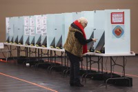 Clark County residents encountered rain and overcast conditions Tuesday when they left their homes for the polls to vote in the first Nevada presidential preference primary. Even though President Joe Biden was a lock to win his ...