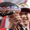 Kansas City Chiefs quarterback Patrick Mahomes holds the Vince Lombardi Trophy after the NFL Super Bowl 58 football game against the San Francisco 49ers on Sunday, Feb. 11, 2024, in Las Vegas. The Chiefs won 25-22.