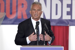 Presidential candidate Robert F. Kennedy, Jr. speaks during a campaign event, Oct. 9, 2023, in Philadelphia.