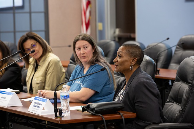 Assemblywoman Clara Thomas, who is also a member of the Substance Use Response Working Group, makes a few remarks regarding the drug overdose burden here in Clark Country during the Southern Nevada Health District’s State of Public Health address Tuesday April 2, 2024.