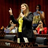 Arizona State Rep. Stephanie Stahl Hamilton, a Democrat, speaks on floor at the Capitol, Wednesday, April 10, 2024, in Phoenix. The Arizona Supreme Court ruled Tuesday that the state can enforce its long-dormant law criminalizing all abortions except when a mother's life is at stake. 


