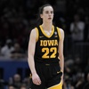 Iowa guard Caitlin Clark walks to the bench during the second half of the Final Four college basketball championship game against South Carolina in the women's NCAA Tournament, Sunday, April 7, 2024, in Cleveland. South Carolina won 87-75. 

