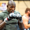 Sadibou Sy, pictured training Monday at Xtreme Couture in Las Vegas, is slated to fight Josh Silveira tonight at The Theatre at Virgin Hotels. Sy, a former welterweight, is moving up to the light heavyweight division as the Professional Fighter League kicks off its 2024 season. Sy won the 2022 PFL season’s 170-pound division’s championship and accompanying $1 million prize. He looks to add to the success with a new title in the 205-pound division.
