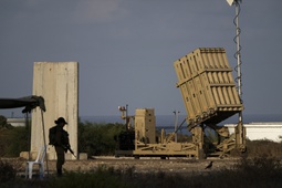 FILE - A battery of Israel's Iron Dome defense missile system, deployed to intercept rockets, sits in Ashkelon, southern Israel, Aug. 7, 2022. Israel is vowing to retaliate against Iran, risking further expanding the shadow war between the two foes into a direct conflict after an Iranian attack over the weekend sent hundreds of drones and missiles toward Israel. 



