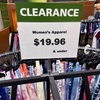 A clearance sign is displayed at a retail clothing store in Downers Grove, Ill., Monday, April 1, 2024.