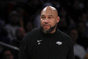 Los Angeles Lakers head coach Darvin Ham reacts during the first half of an NBA basketball game against the Minnesota Timberwolves, Sunday, April 7, 2024, in Los Angeles.