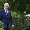 President Joe Biden arrives to speak in the Rose Garden of the White House in Washington, Tuesday, May 14, 2024, announcing plans to impose major new tariffs on electric vehicles, semiconductors, solar equipment and medical supplies imported from China.

