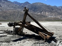 A historic aerial tramway tower at Death Valley National Park was toppled in April when someone attached a line to it to pull a vehicle out of the mud, the National Park Service said. The incident happened ...