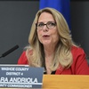 Clara Andriola, Washoe County Commissioner District 4, speaks during a county commission meeting in Reno, Nev. on Tuesday June 4, 2024.