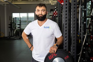 UFC heavyweight fighter Andrei Arlovski poses in the gym at UFC Apex Tuesday, June 25, 2024. Arlovski  is scheduled to fight Martin Buday during UFC 303 at T-Mobile Arena Saturday.