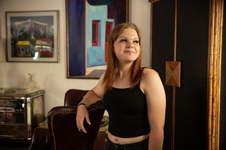 17-year-old Ayla Lain, who recently graduated top cadet in her class from the Nevada Army National Guard’s Battle Born Youth ChalleNGe Academy, poses for a portrait at her home in Las Vegas Thursday June 27, 2024.