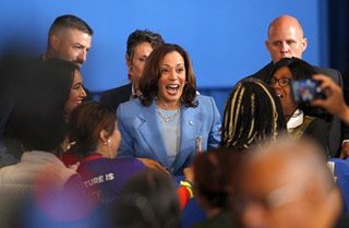 Vice President Kamala Harris greets supporters after speaking at a campaign rally at Resorts World Las Vegas Tuesday, July 9, 2024.Harris announced the launch of Asian American, Native Hawaiian, and Pacific Islanders (AANHPI) for Biden-Harris, a national program to mobilize AANHPI voters.
