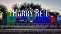 An exterior image of Harry Reid International Airport in Las Vegas.